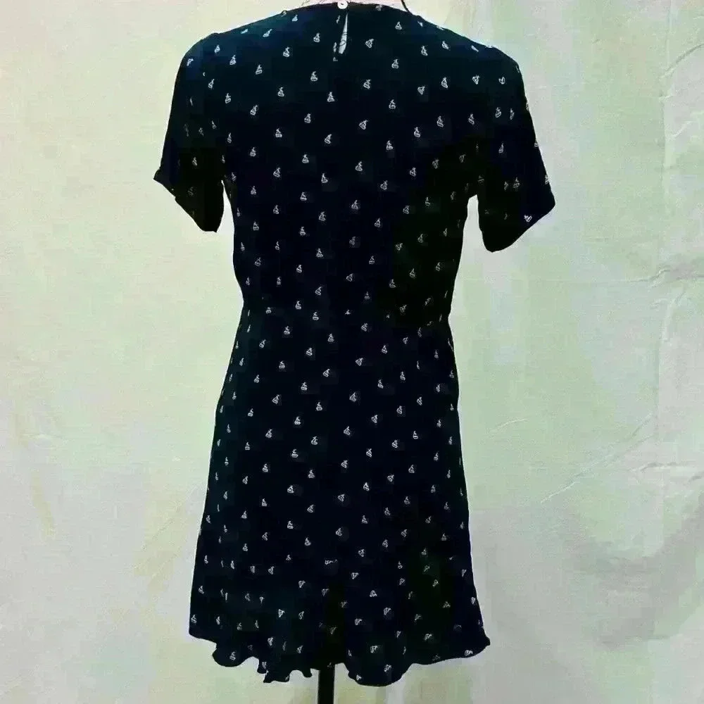Les coyotes de paris girl’s size 12 sailing mini boat dress in navy blue